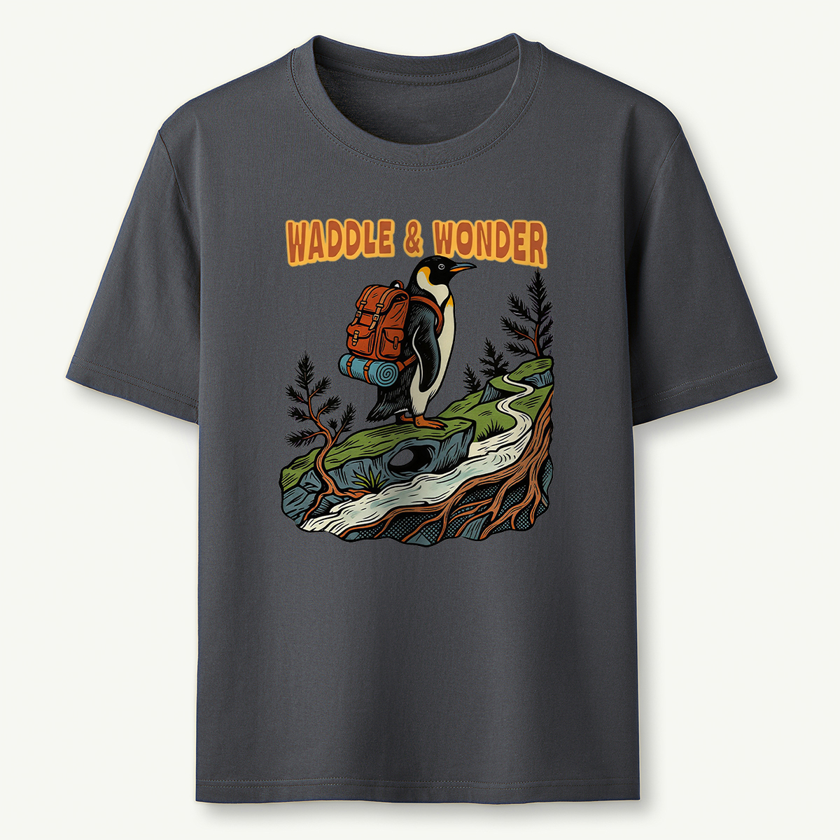 Waddle Wonder Penguin Backpacker T-Shirt