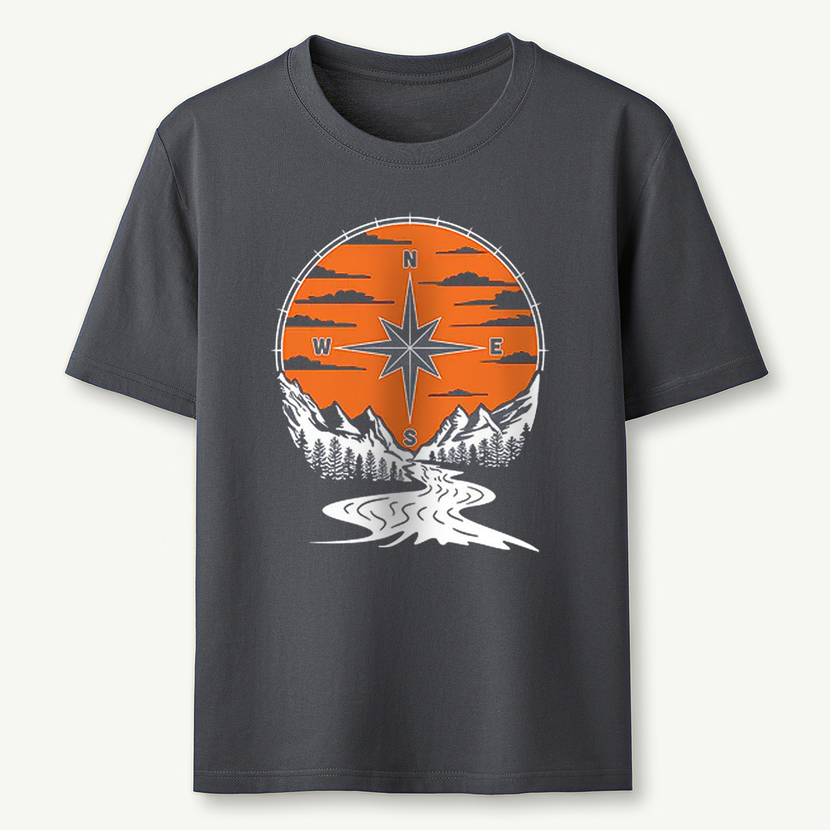 Compass Sunset Mountain Adventure Outdoor T‑Shirt