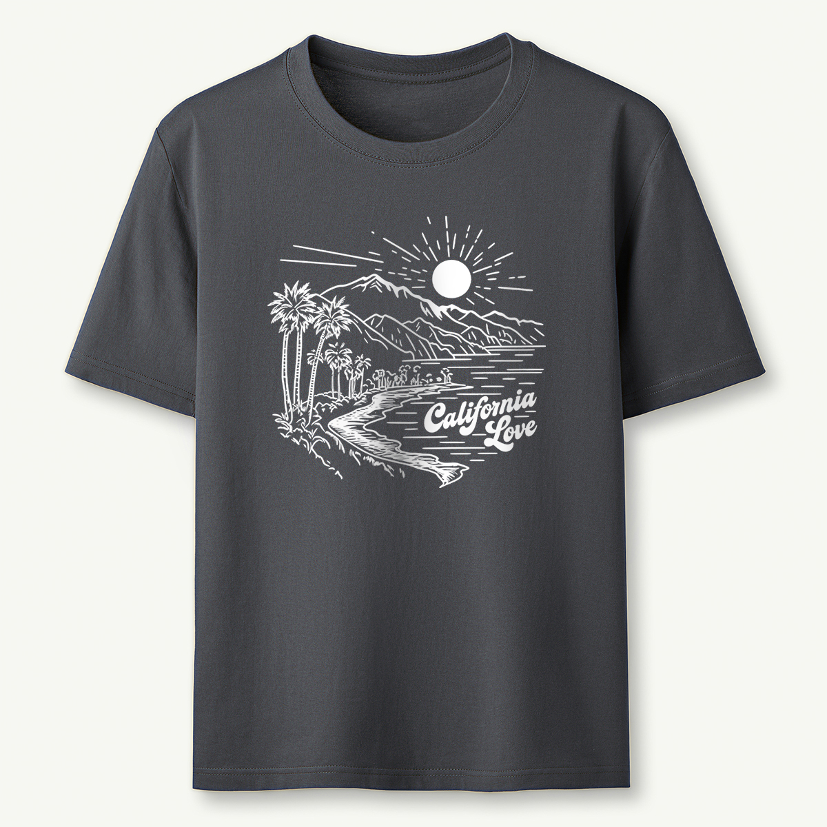 California Love Coastal Sunset Beach Graphic T‑Shirt