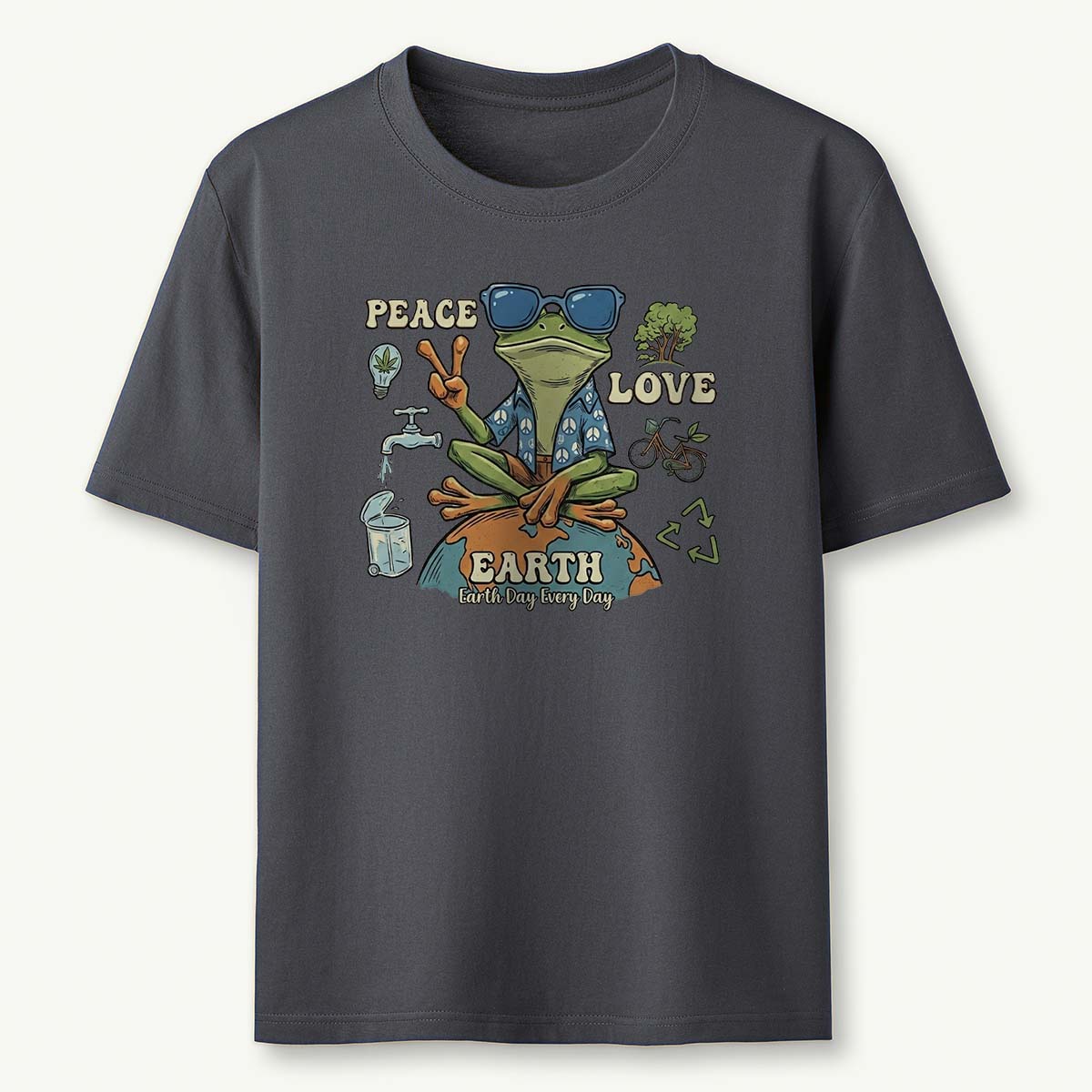 Peace Love Earth Frog T-Shirt