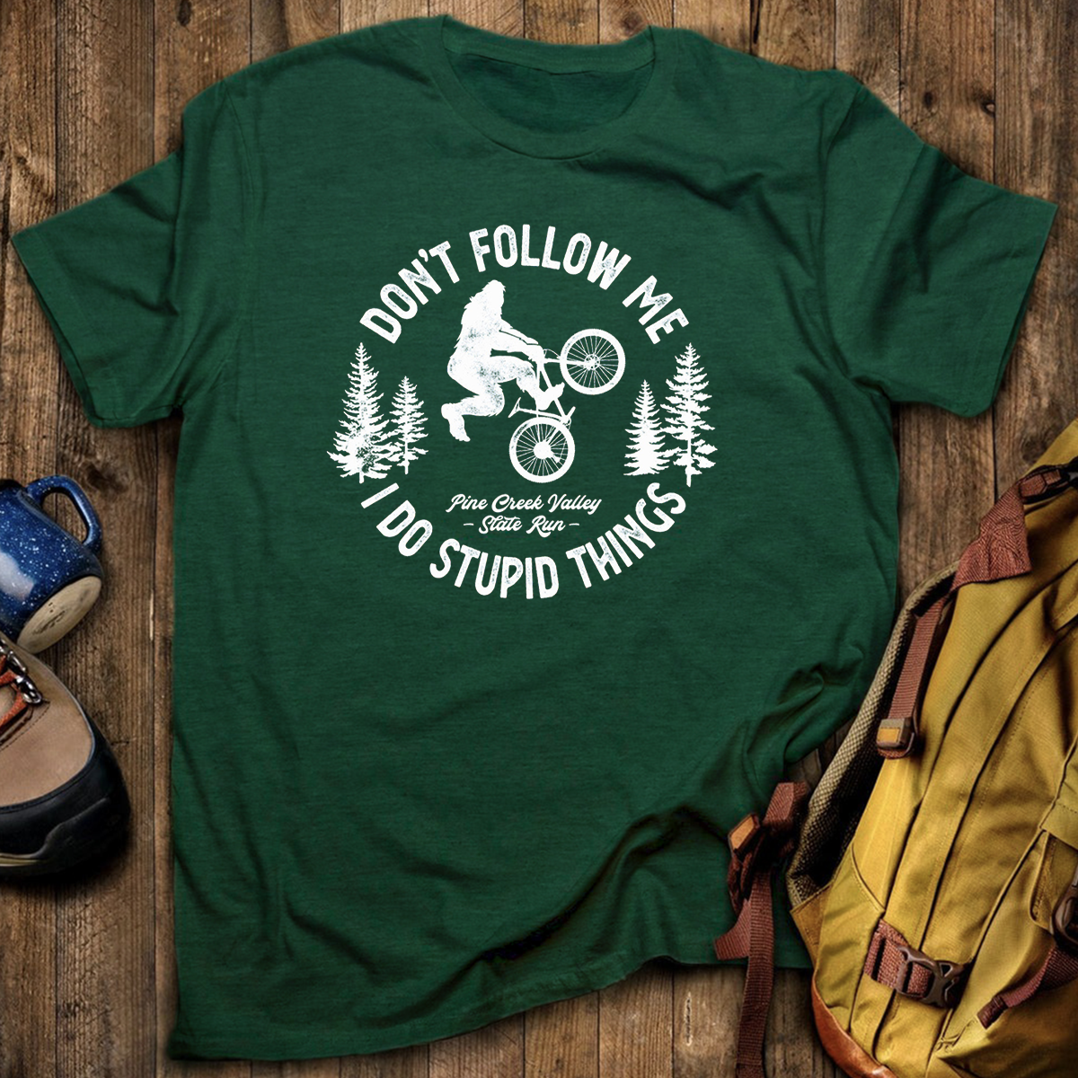 Stupid Things Bigfoot Bike Tee Cotton Classic T-Shirt