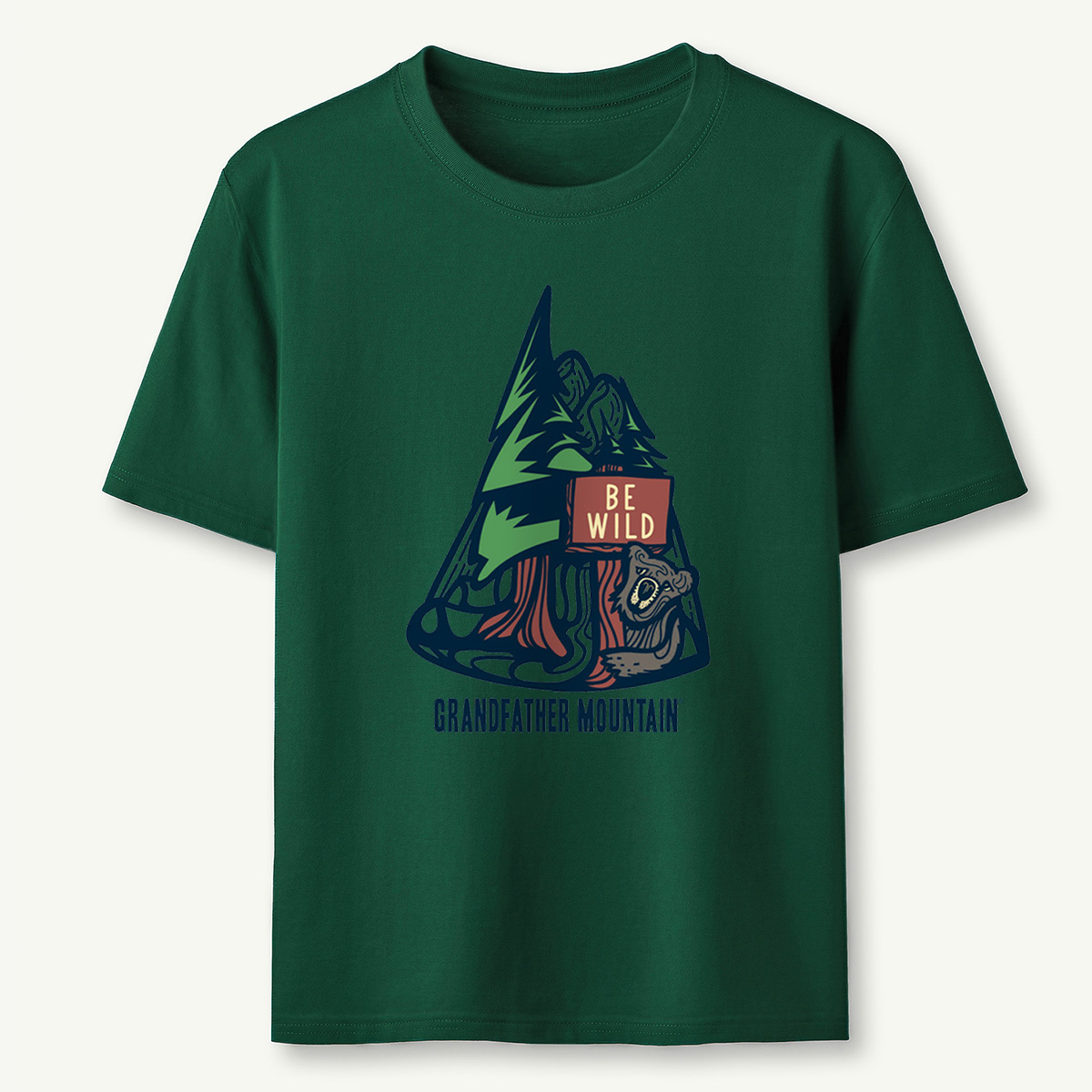 Bear and Trail Sign Tee Cotton Classic T-Shirt