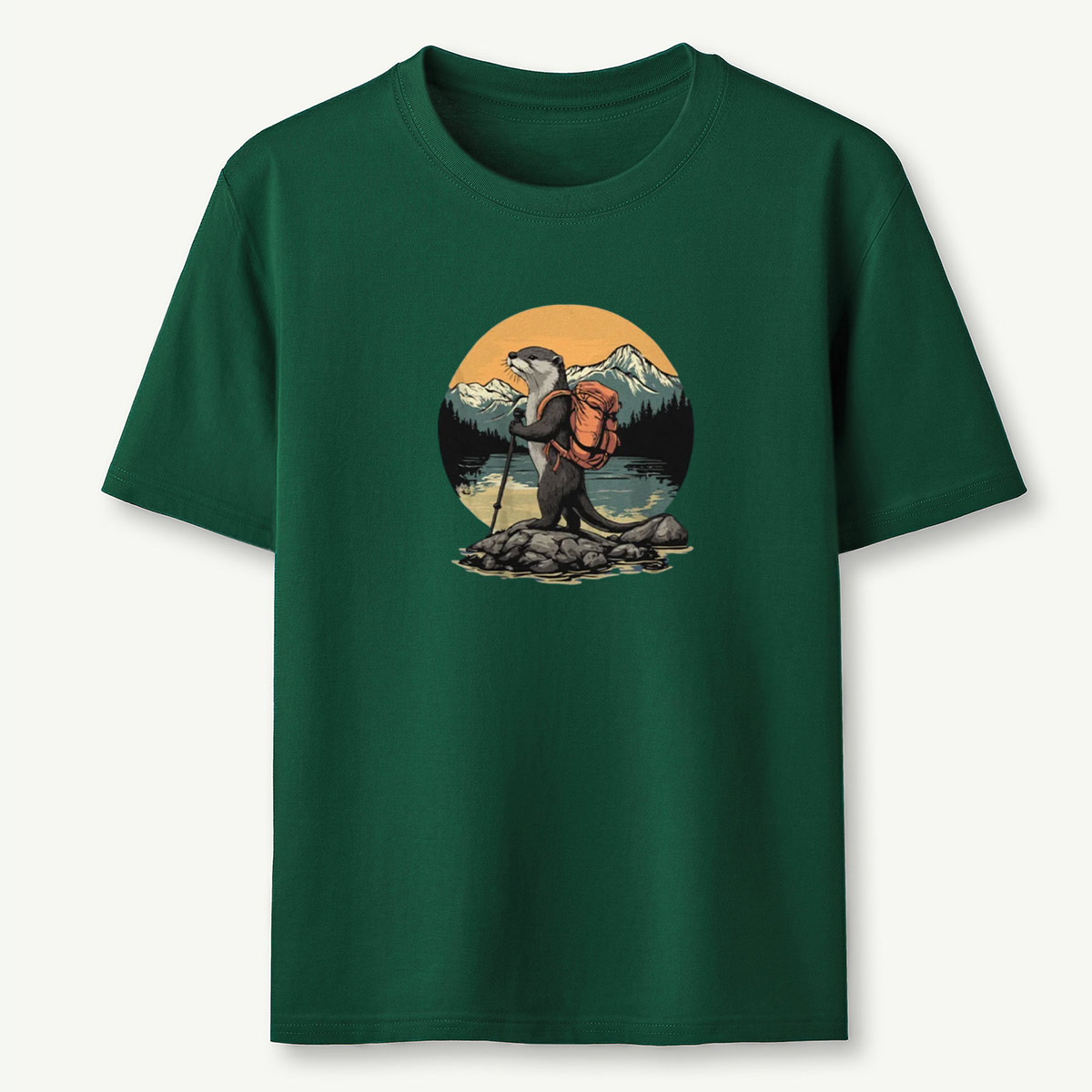 Otter On The River Backpacker T-Shirt