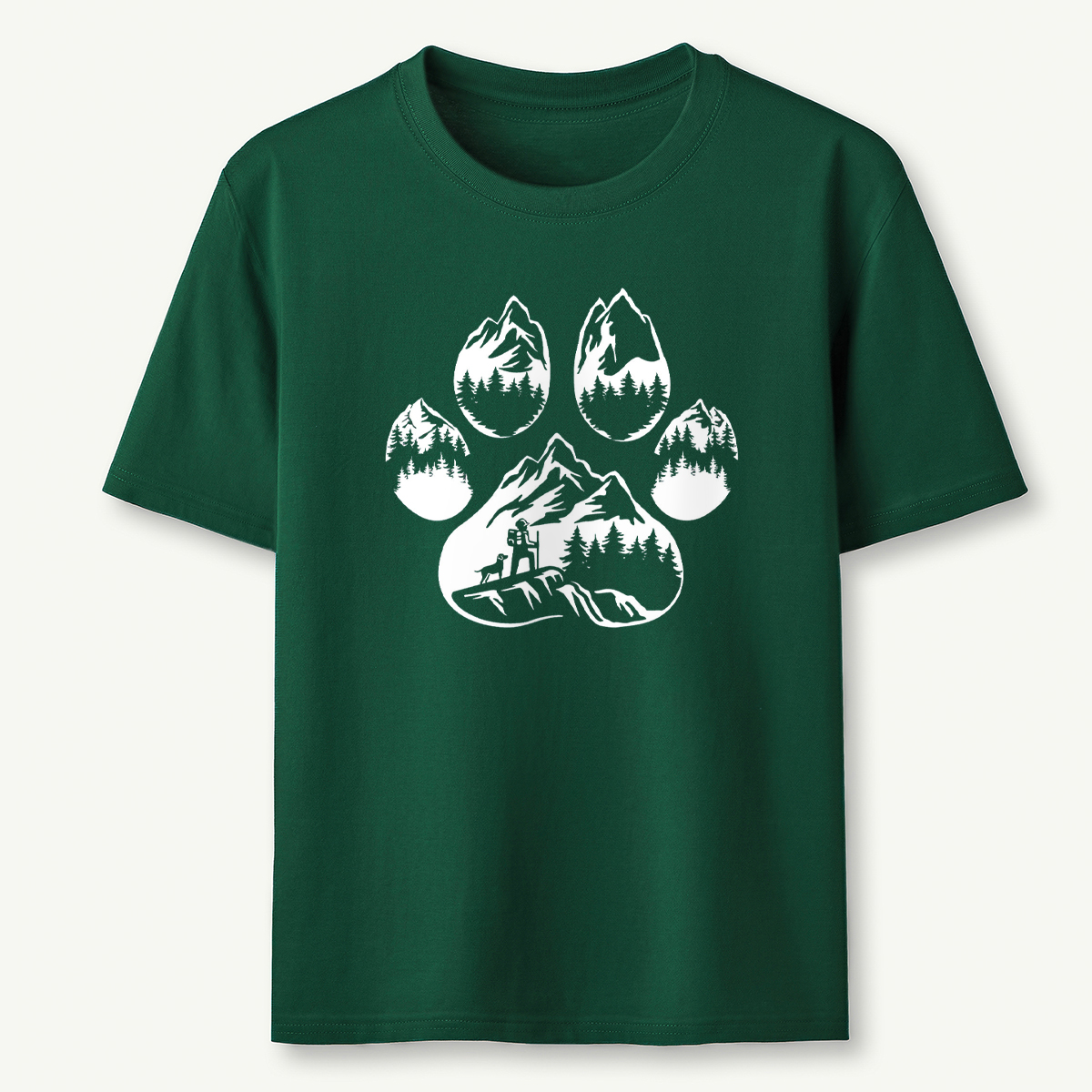Paw Print Mountain Scene T-Shirt