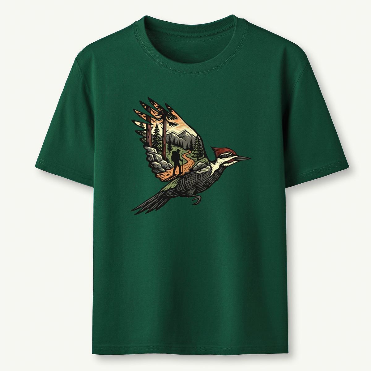 Woodpecker Flight Scenery T-Shirt