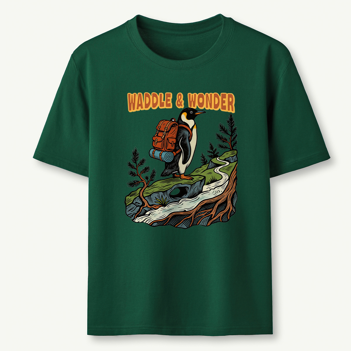 Waddle Wonder Penguin Backpacker T-Shirt