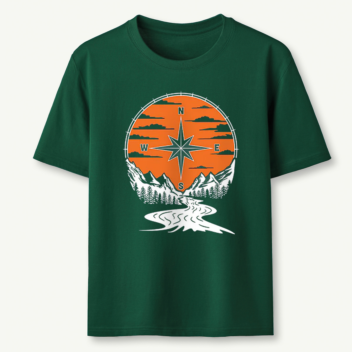 Compass Sunset Mountain Adventure Outdoor T‑Shirt