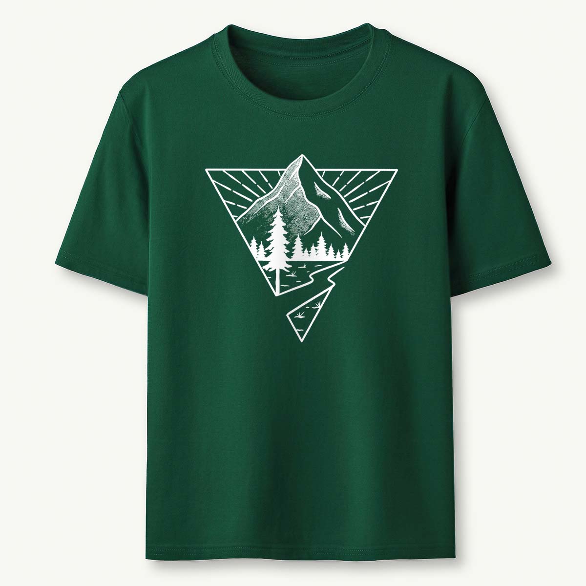 Minimalist Mountain Graphic Geometric Nature Line T-Shirt