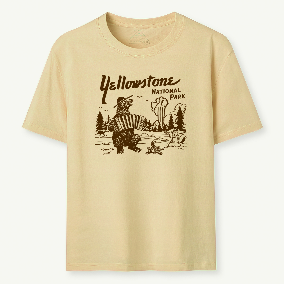Yellowstone National Park Retro Bear Old Faithful Grand Canyon T-Shirt