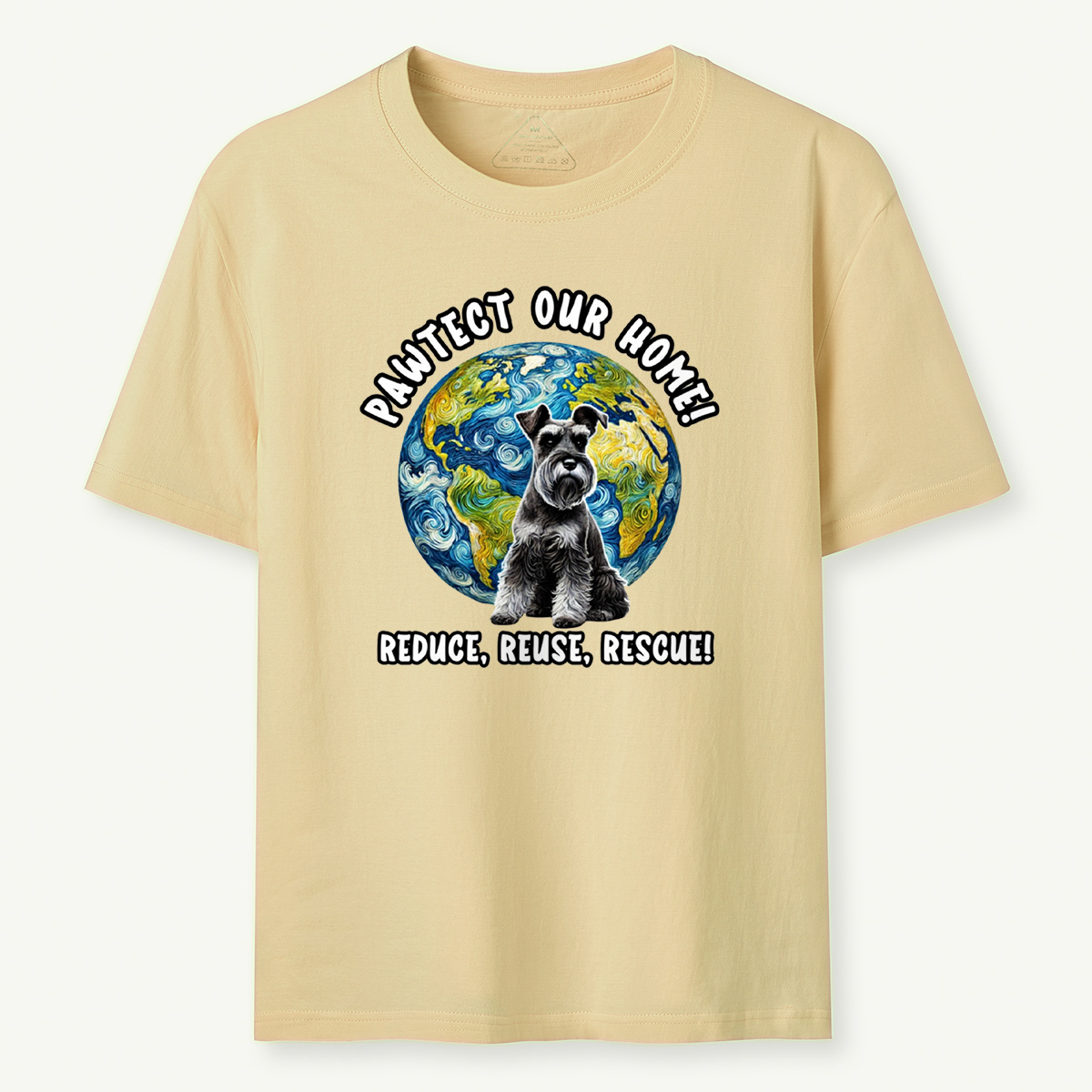 Schnauzer Earth Day Shirt Pawtect Our Home Sustainable Rescue Tee T-Shirt