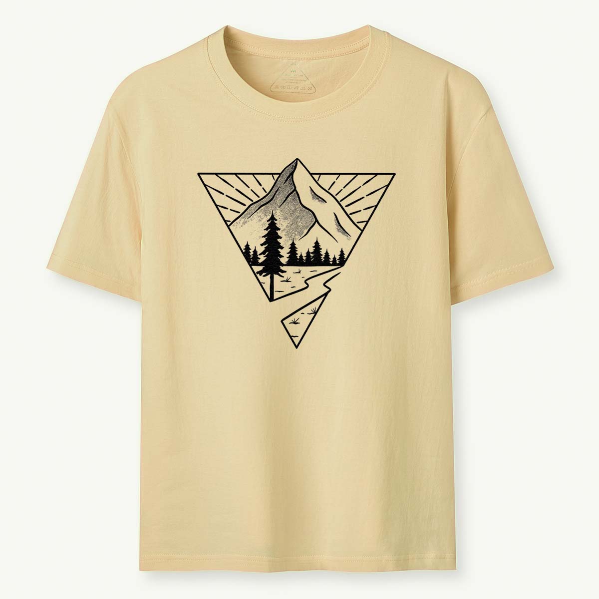 Minimalist Mountain Graphic Geometric Nature Line T-Shirt