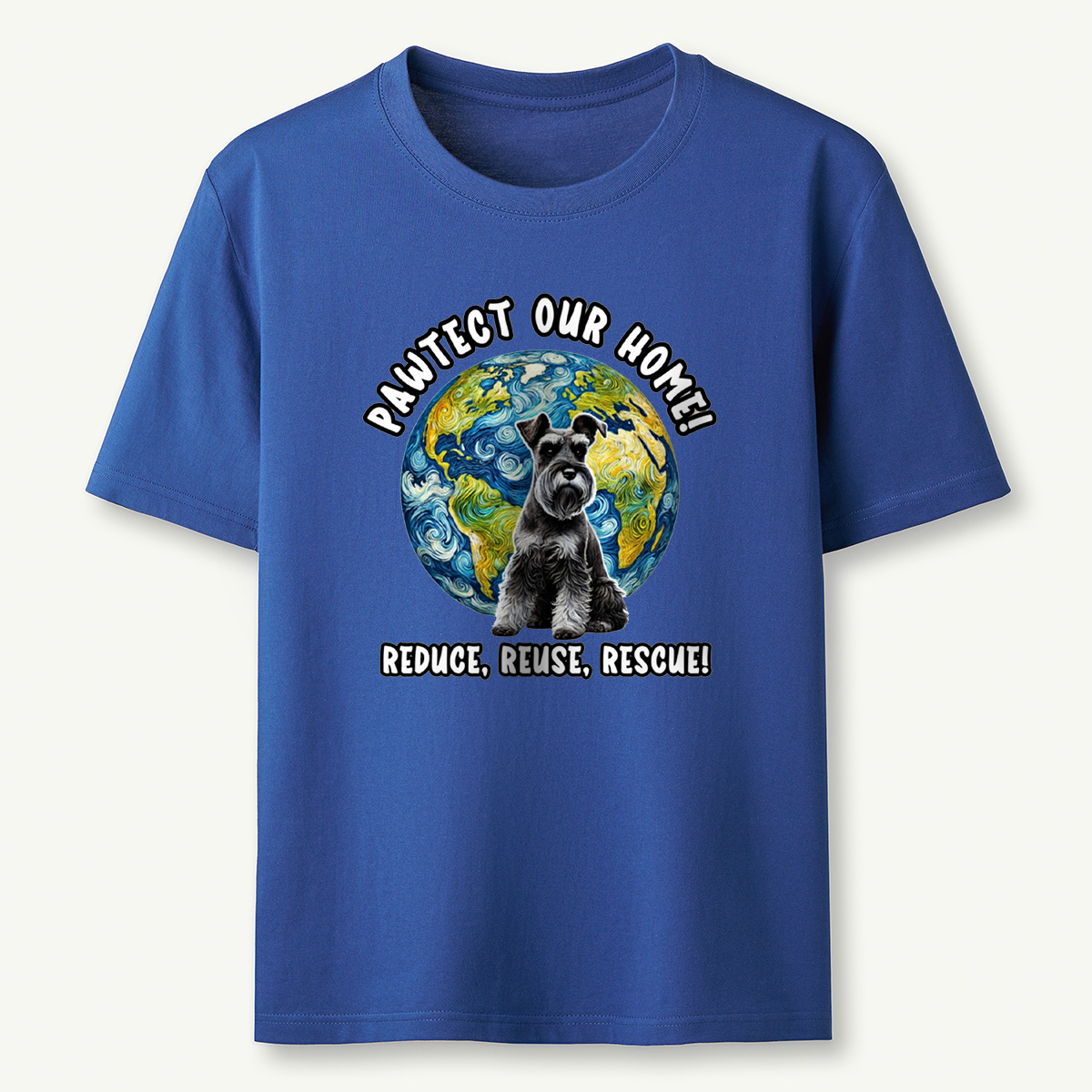 Schnauzer Earth Day Shirt Pawtect Our Home Sustainable Rescue Tee T-Shirt