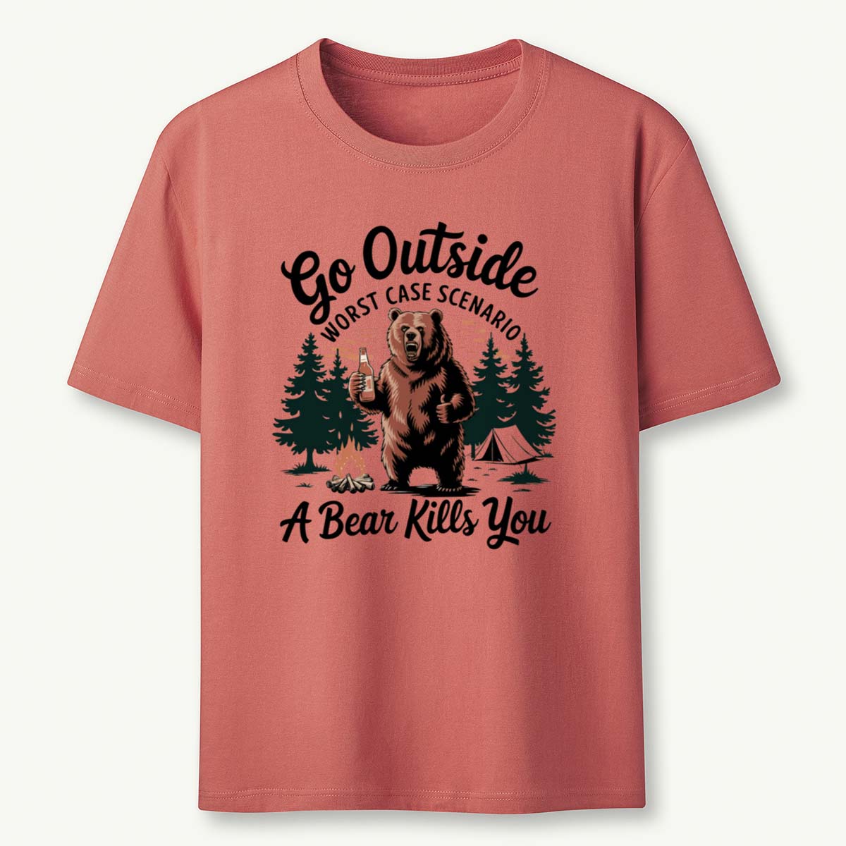 Go Outside Worst Case Scenario A Bear Kills You T-Shirt