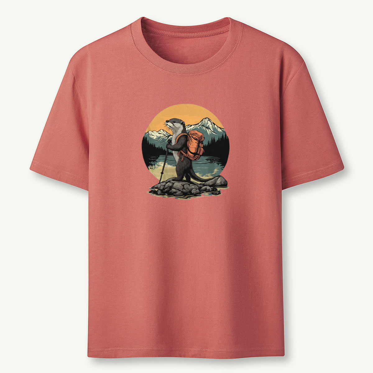 Otter On The River Backpacker T-Shirt