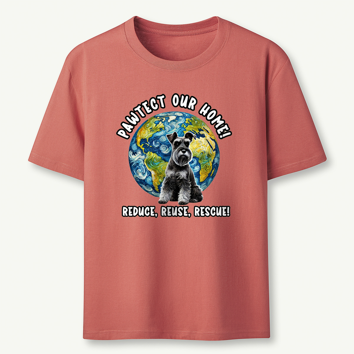 Schnauzer Earth Day Shirt Pawtect Our Home Sustainable Rescue Tee T-Shirt