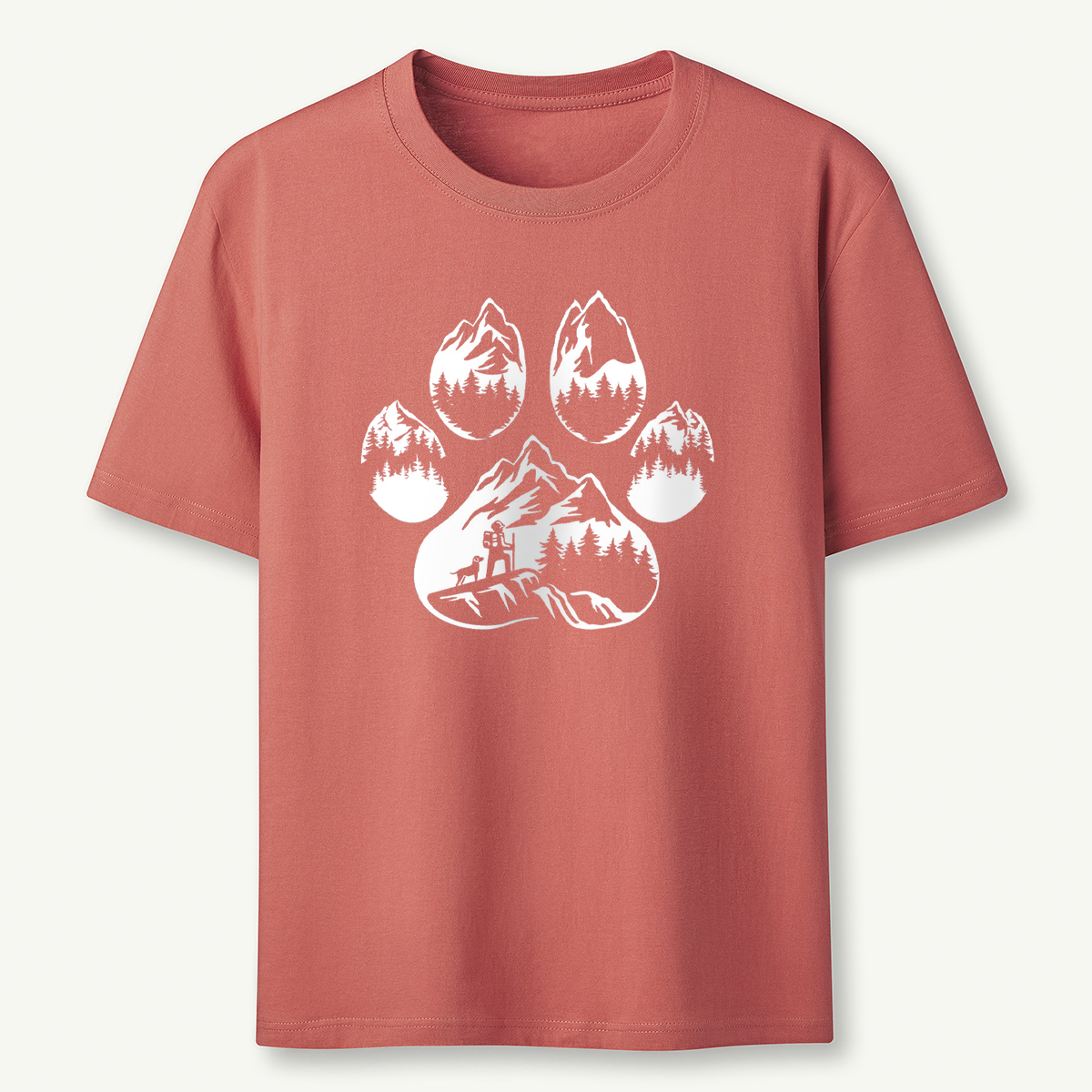 Paw Print Mountain Scene T-Shirt
