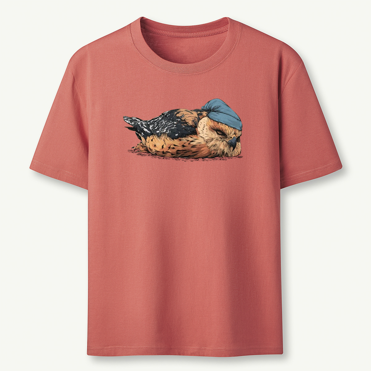 Red Shouldered Hawk Sleeper With Night Cap T-Shirt