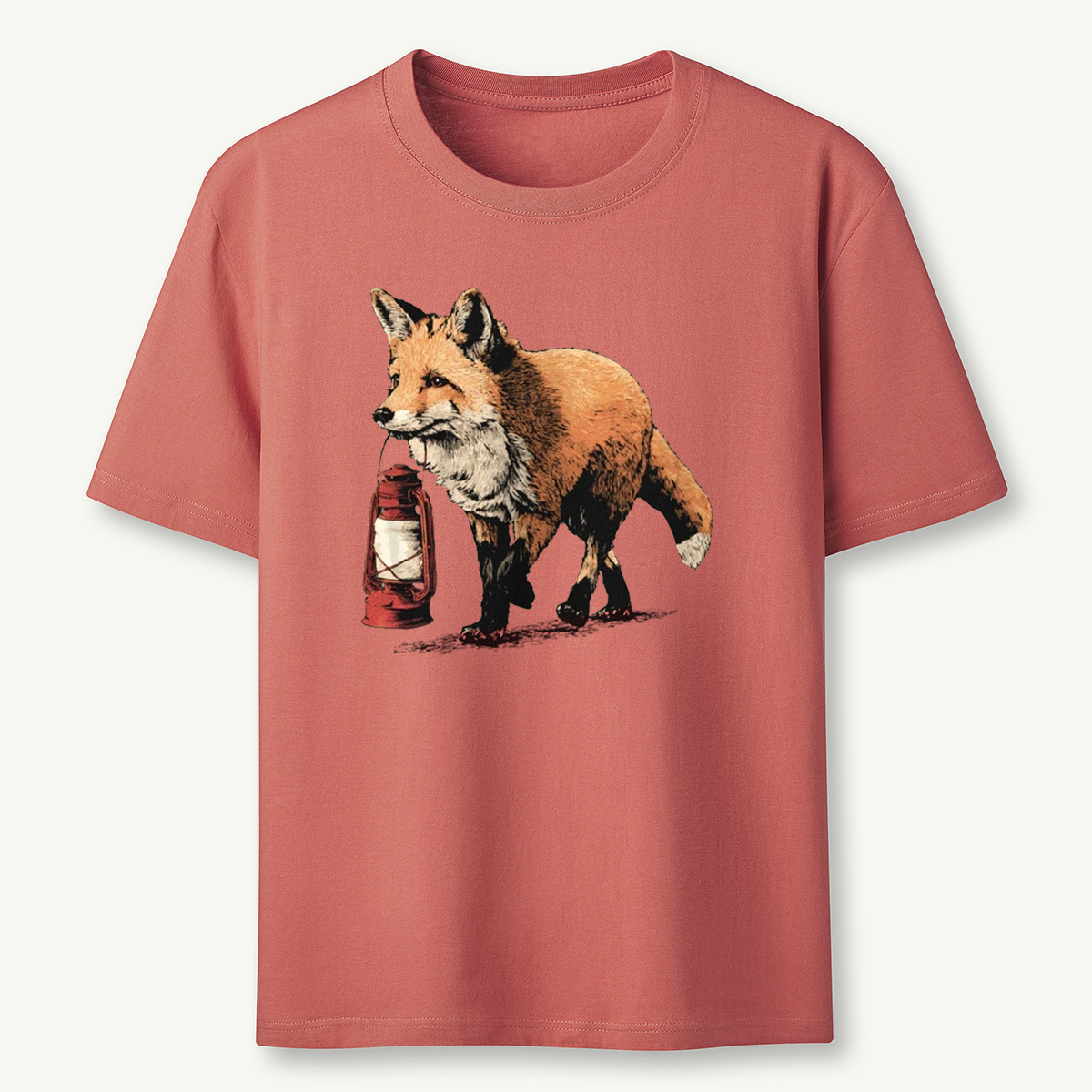 Red Fox Lantern Carrier T-Shirt