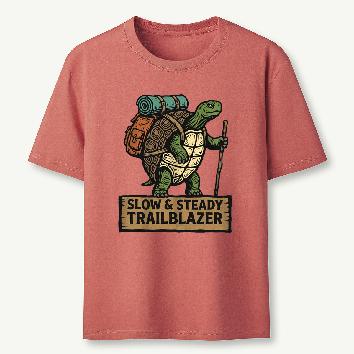 Slow Steady Trailblazer Tortoise Backpacker T-Shirt