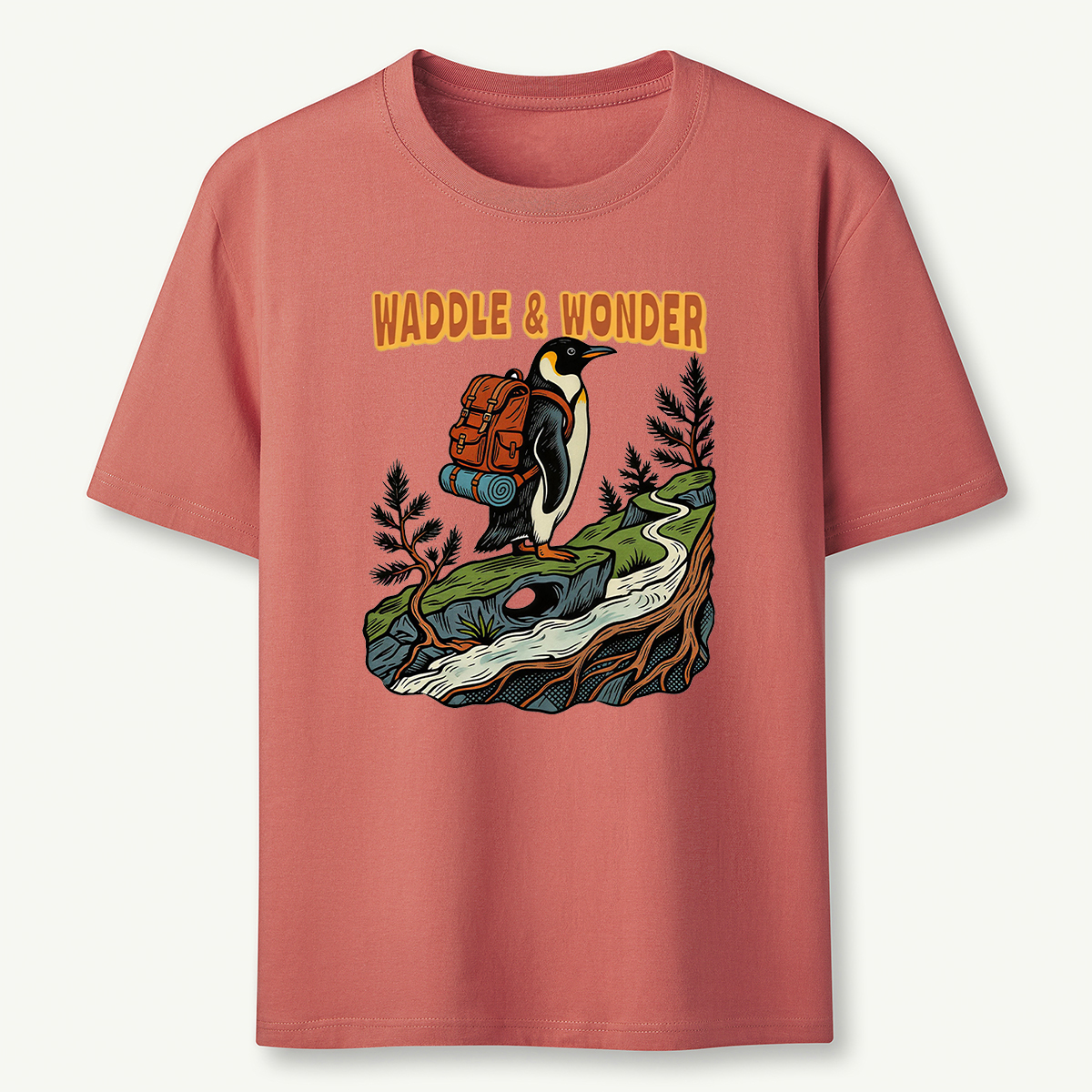 Waddle Wonder Penguin Backpacker T-Shirt