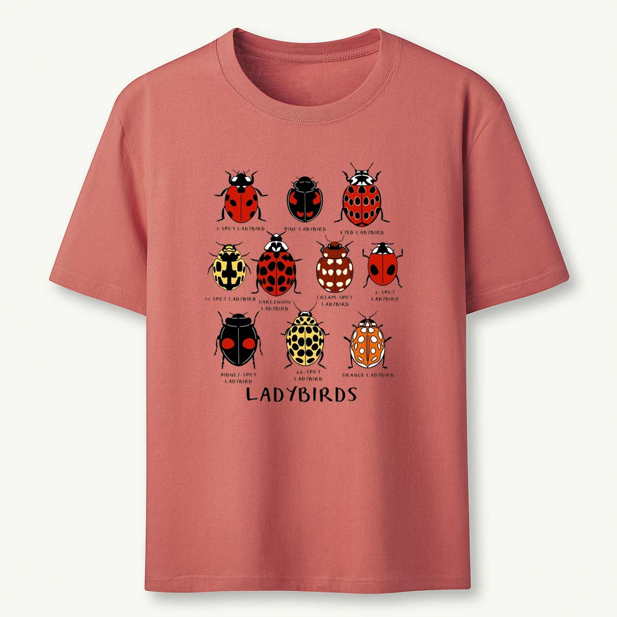 Ladybirds Species Illustration Nature‑Inspired Graphic T‑Shirt