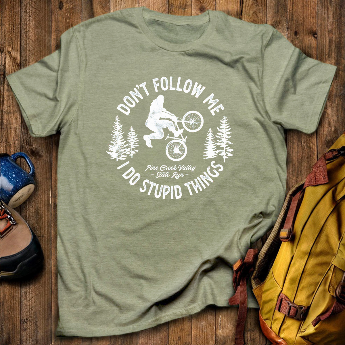 Stupid Things Bigfoot Bike Tee Cotton Classic T-Shirt