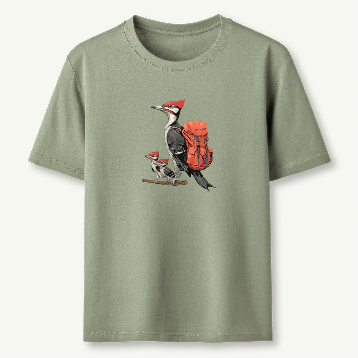 Pileated Woodpecker Family Backpacker T-Shirt