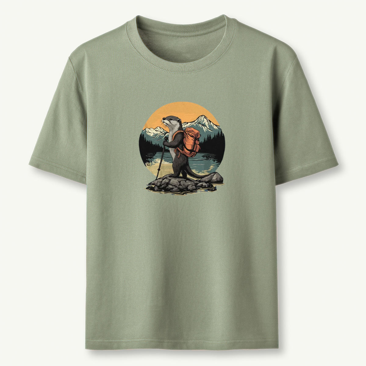 Otter On The River Backpacker T-Shirt