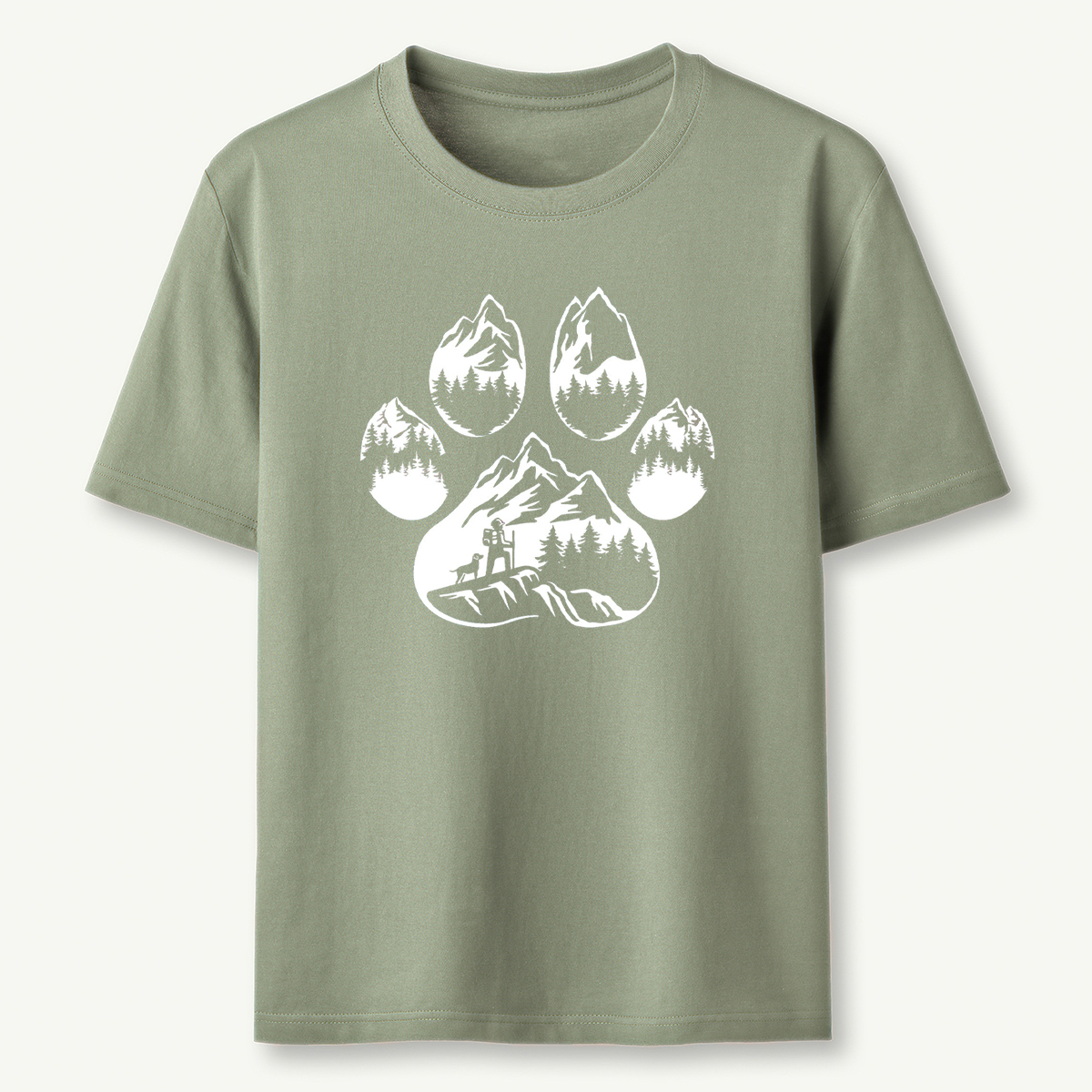 Paw Print Mountain Scene T-Shirt