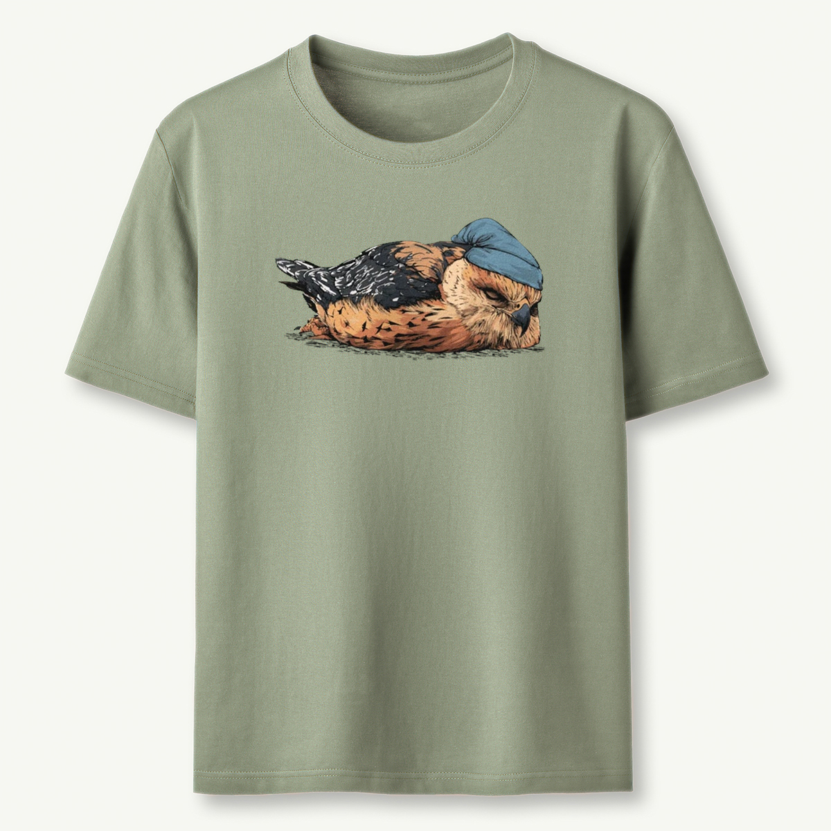 Red Shouldered Hawk Sleeper With Night Cap T-Shirt
