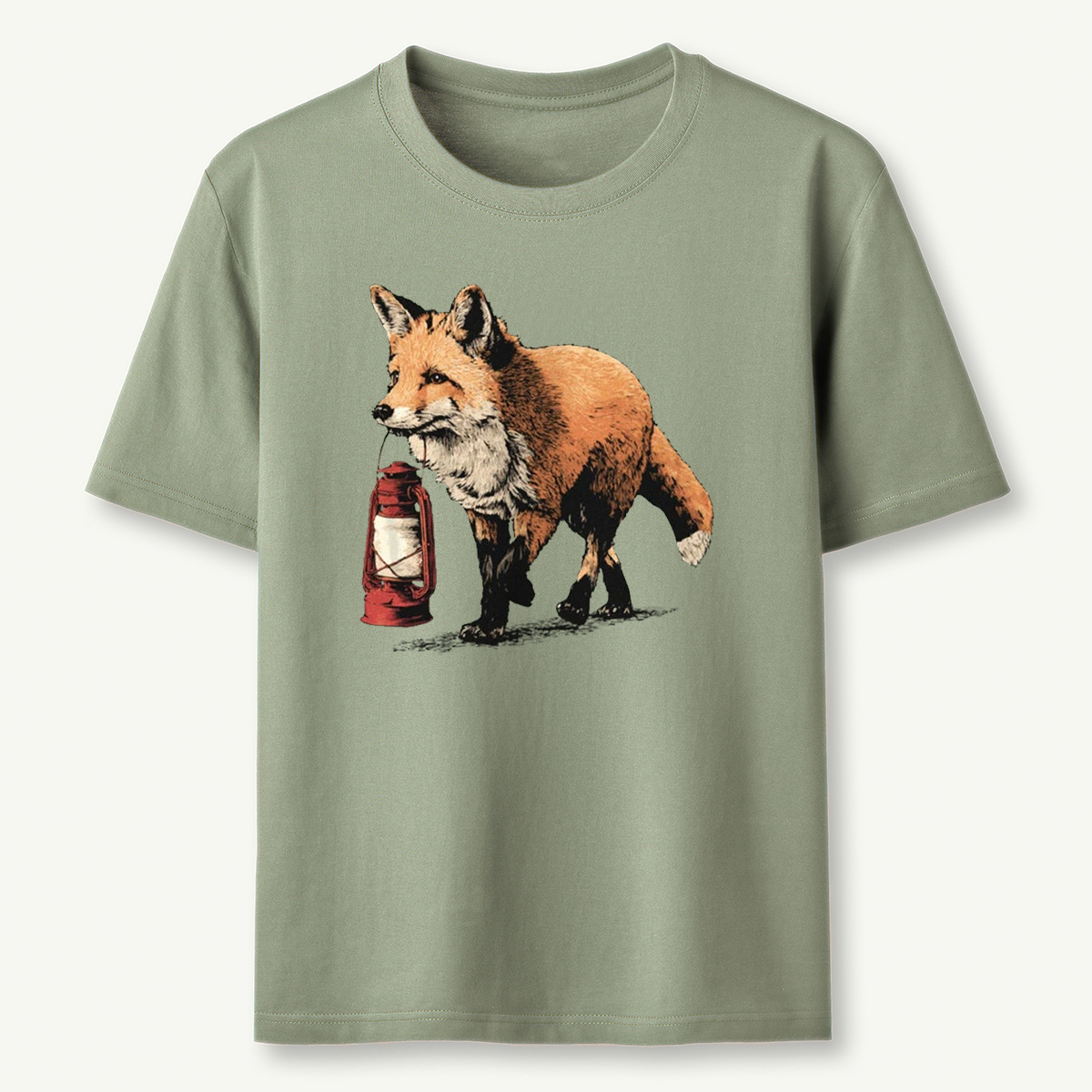 Red Fox Lantern Carrier T-Shirt