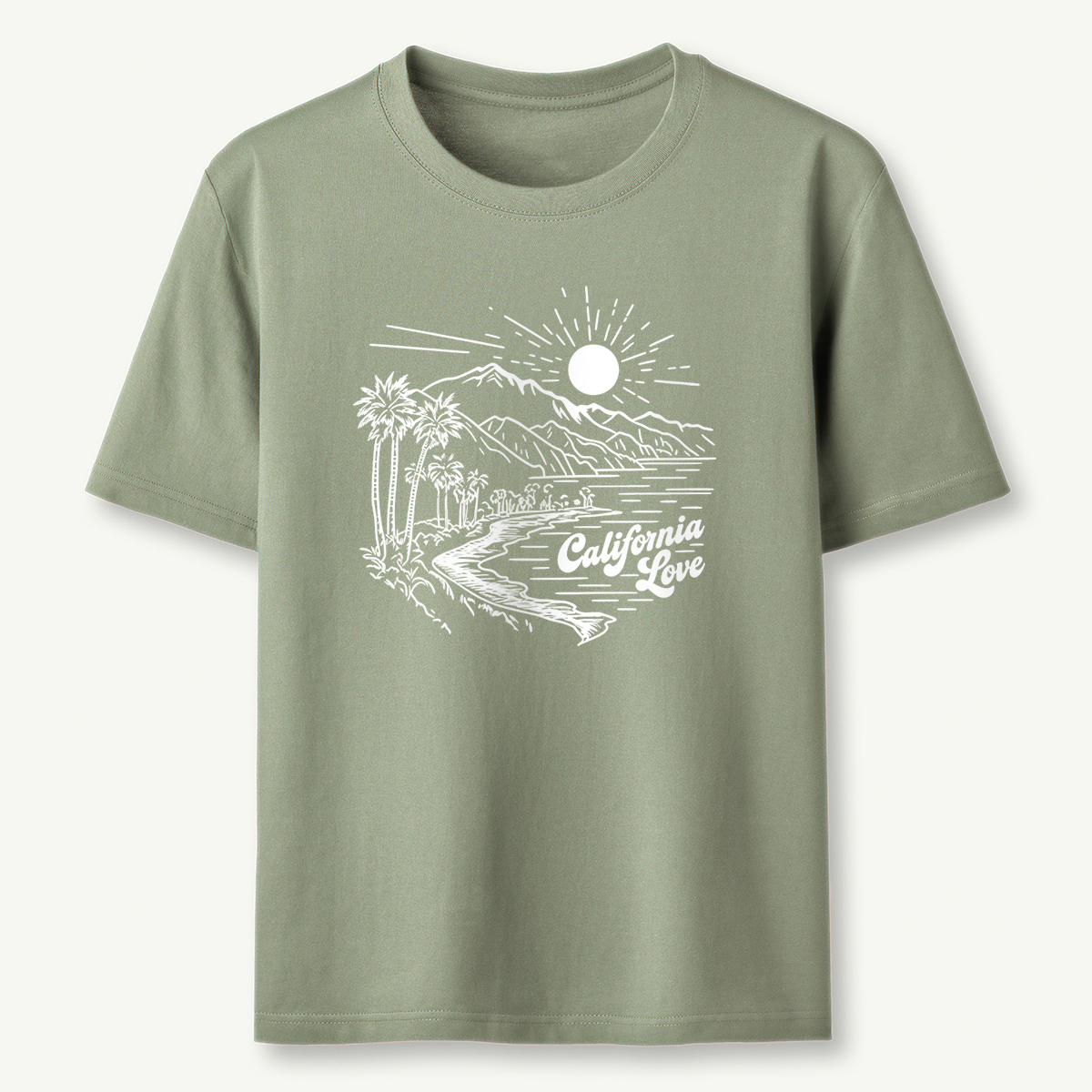 California Love Coastal Sunset Beach Graphic T‑Shirt