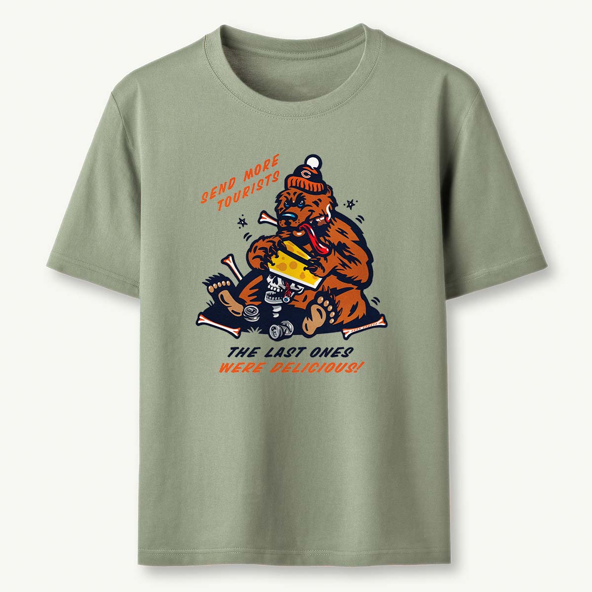 Send More Tourists Vintage Funny Bear T-Shirt