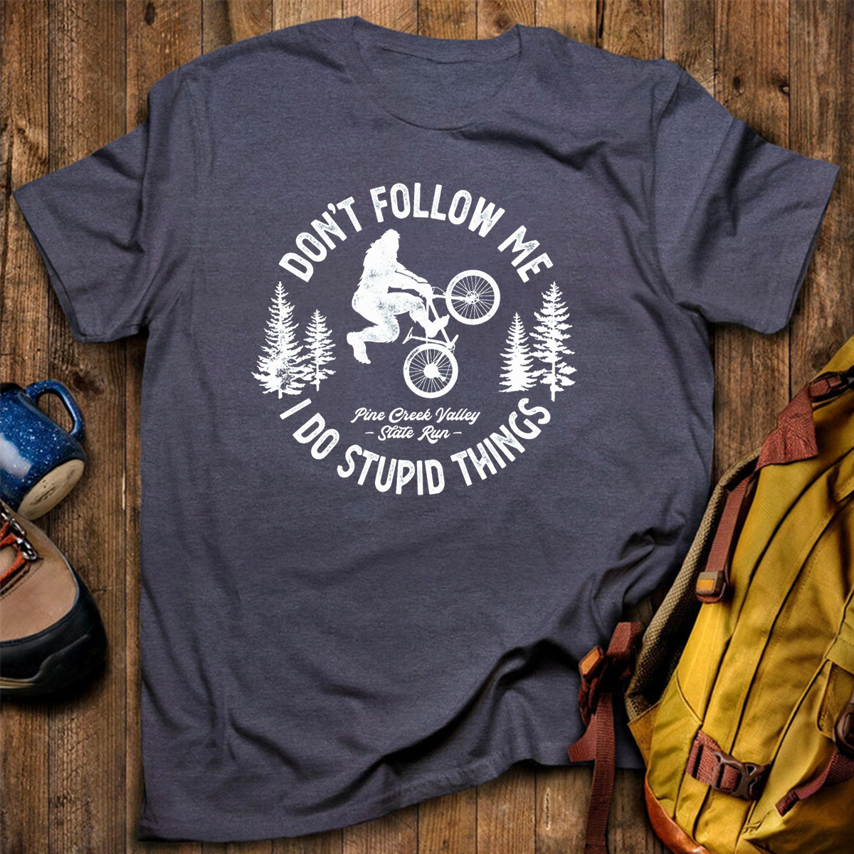 Stupid Things Bigfoot Bike Tee Cotton Classic T-Shirt