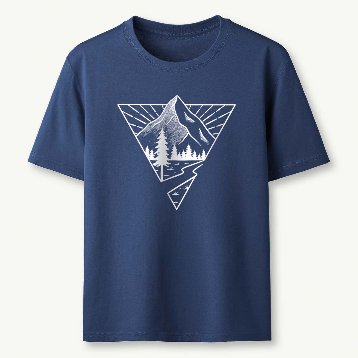 Minimalist Mountain Graphic Geometric Nature Line T-Shirt