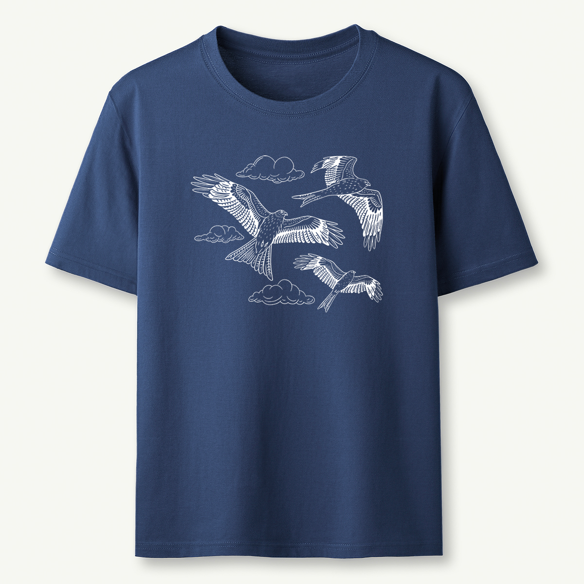 Flying Birds Line Art Minimalist Wildlife Graphic T‑Shirt