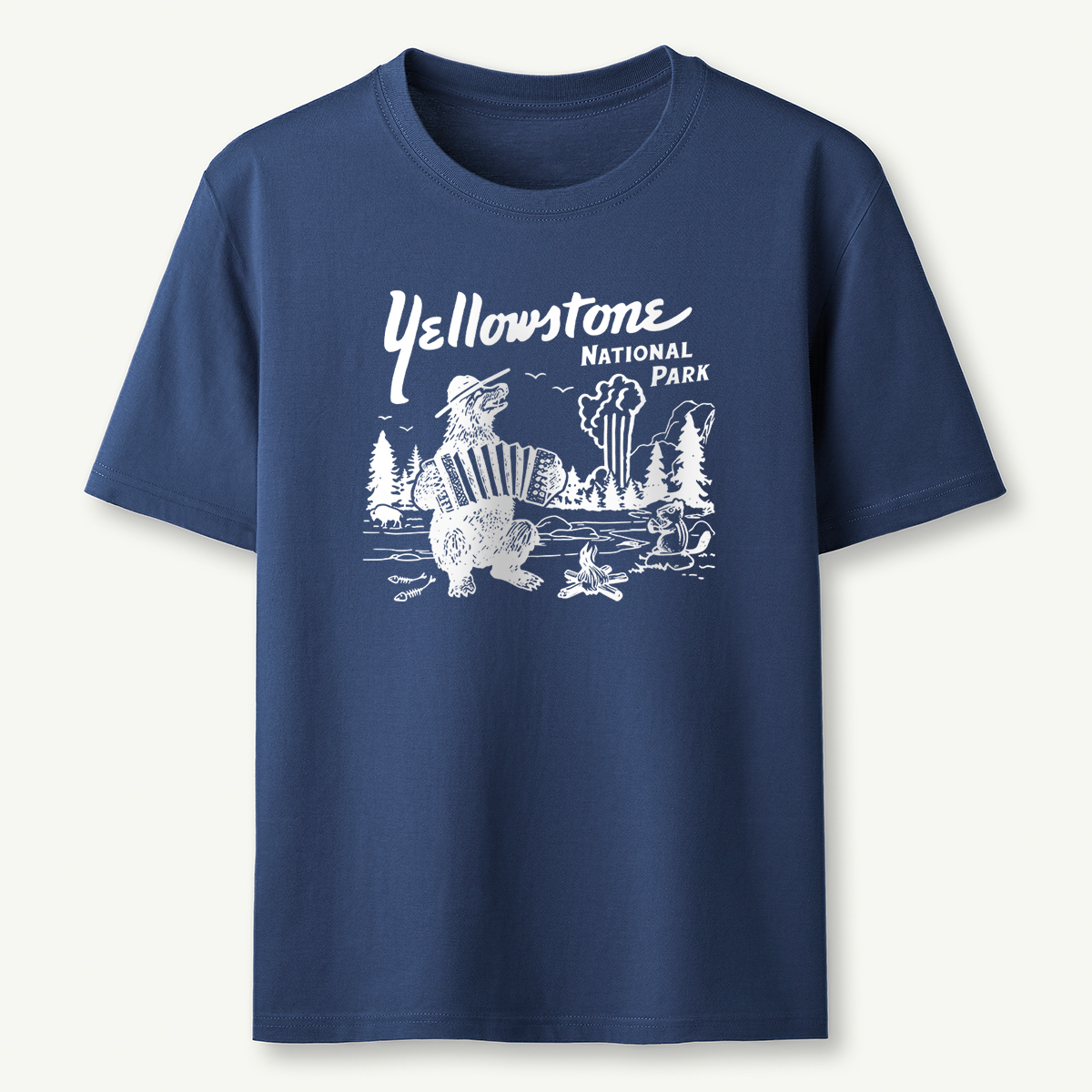 Yellowstone National Park Retro Bear Old Faithful Grand Canyon T-Shirt