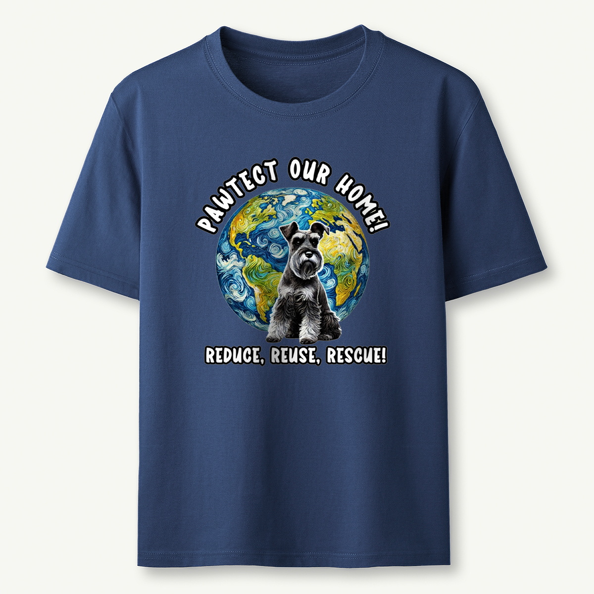 Schnauzer Earth Day Shirt Pawtect Our Home Sustainable Rescue Tee T-Shirt
