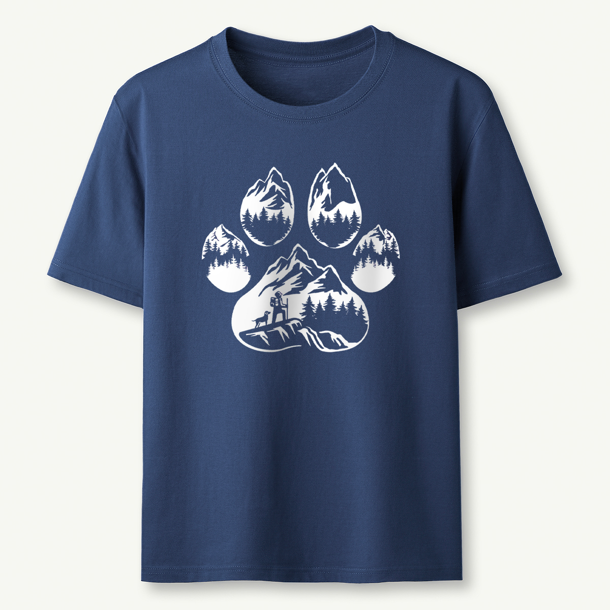 Paw Print Mountain Scene T-Shirt