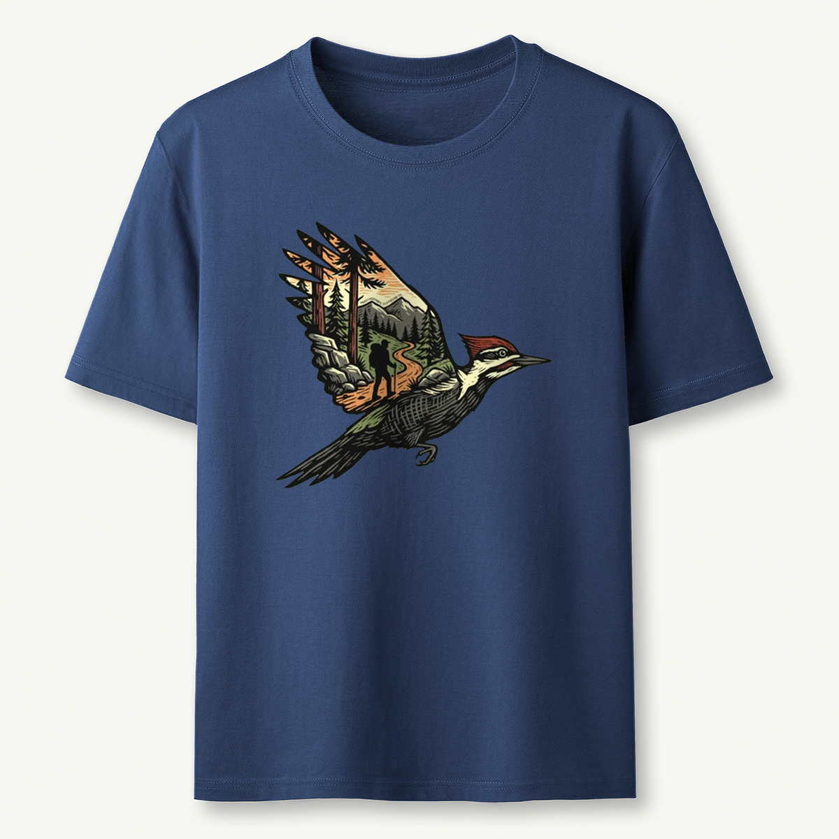 Woodpecker Flight Scenery T-Shirt