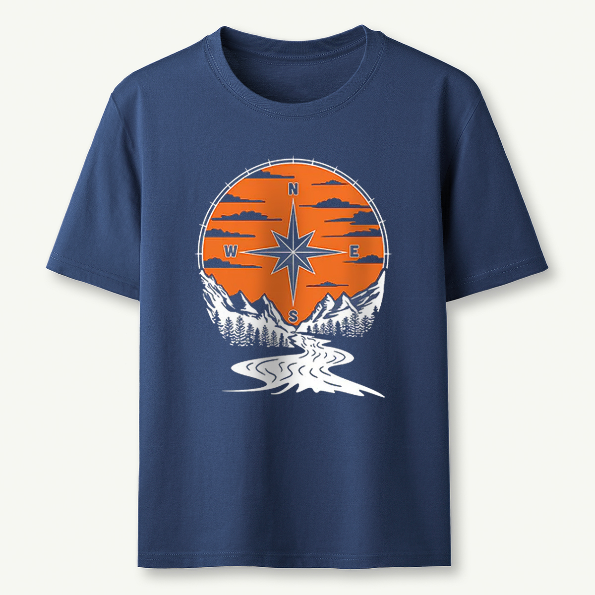 Compass Sunset Mountain Adventure Outdoor T‑Shirt