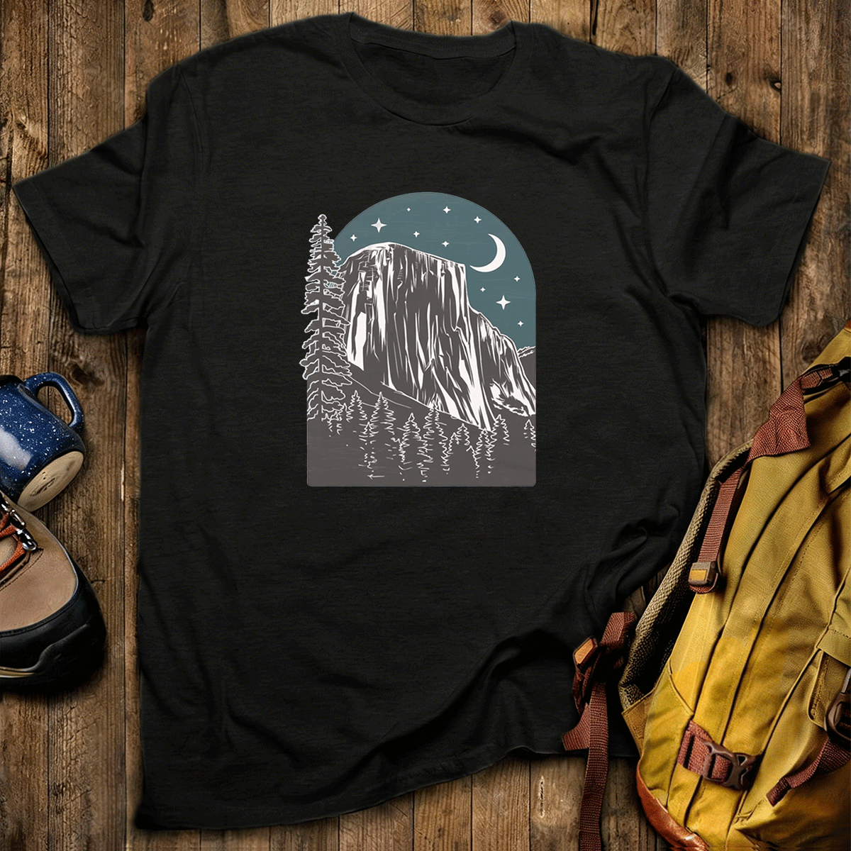 Yosemite at Night Tee Cotton Classic T-Shirt