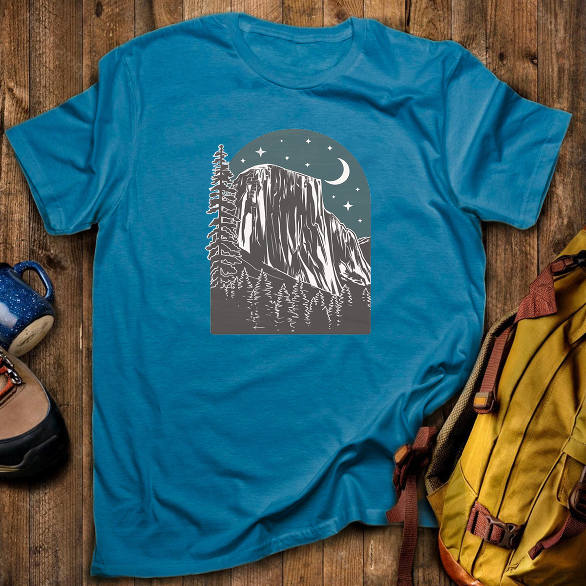 Yosemite at Night Tee Cotton Classic T-Shirt