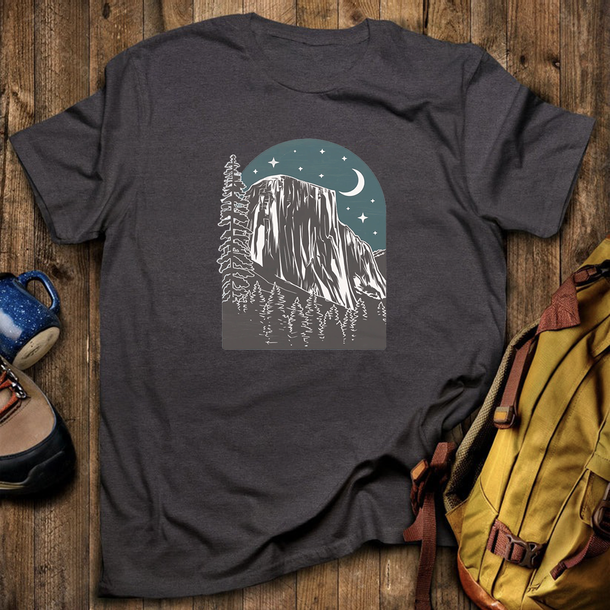 Yosemite at Night Tee Cotton Classic T-Shirt