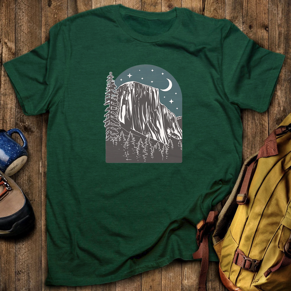Yosemite at Night Tee Cotton Classic T-Shirt
