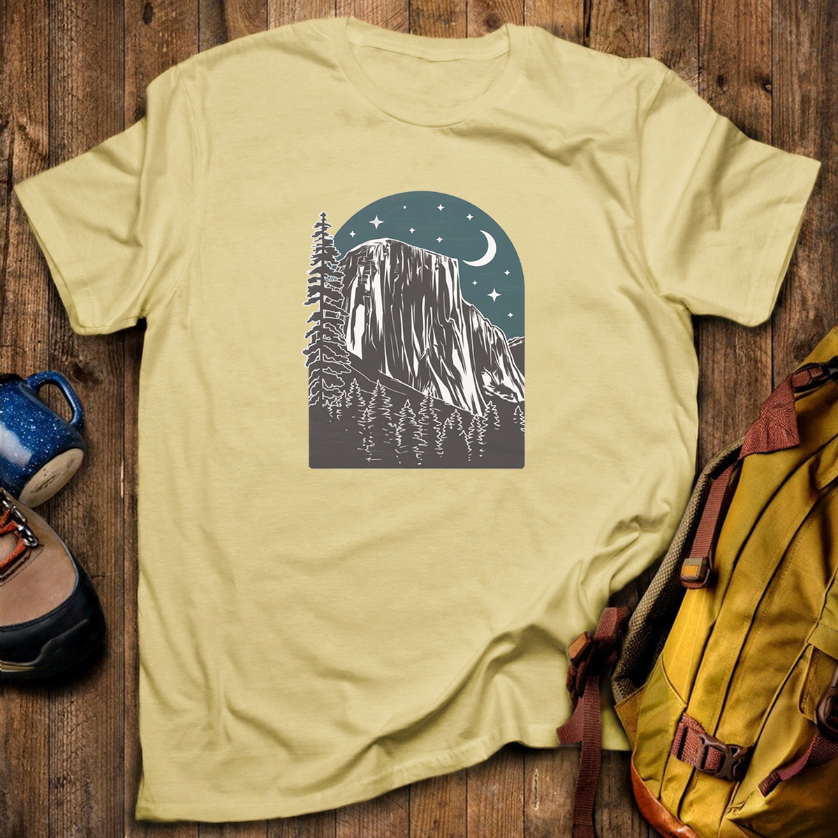 Yosemite at Night Tee Cotton Classic T-Shirt