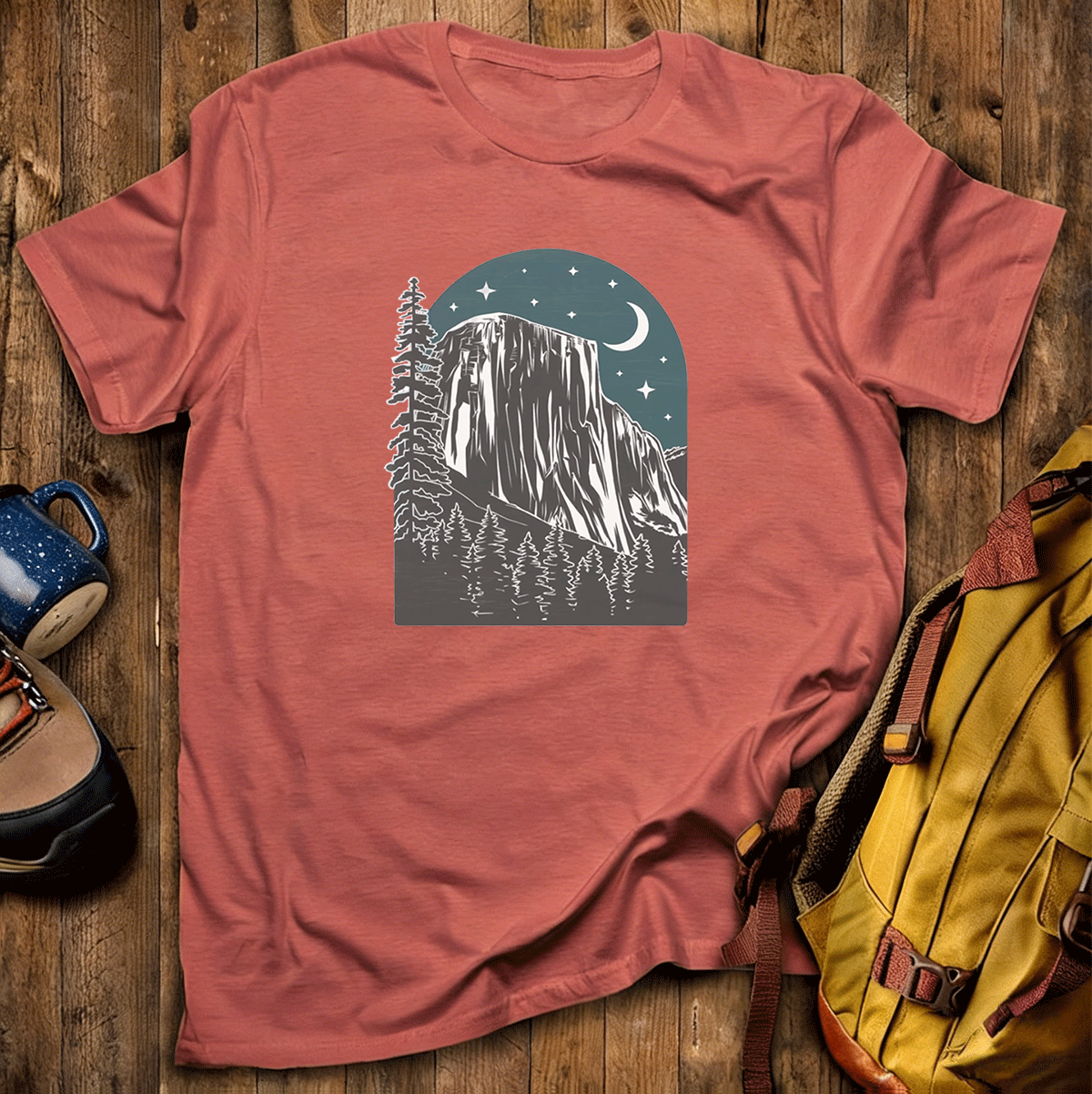 Yosemite at Night Tee Cotton Classic T-Shirt
