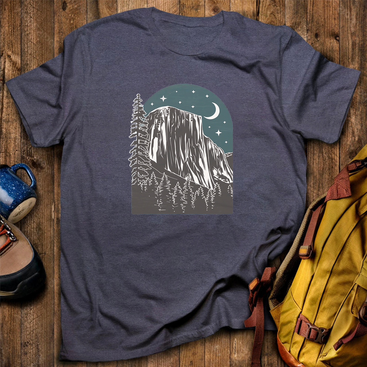 Yosemite at Night Tee Cotton Classic T-Shirt