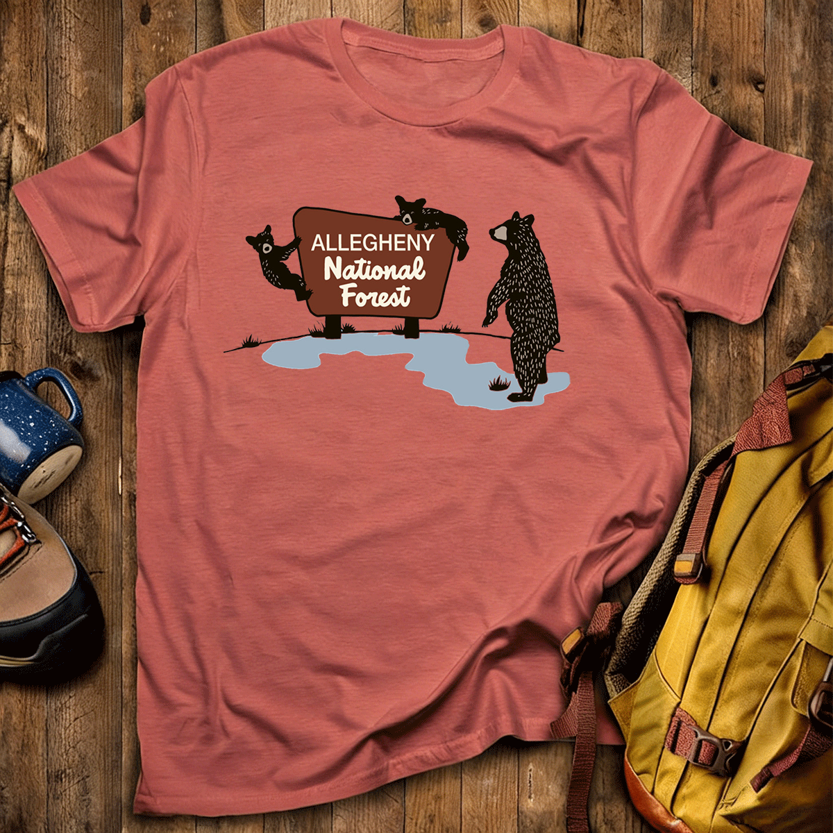 Park Sign Bears Tee Cotton Classic T-Shirt