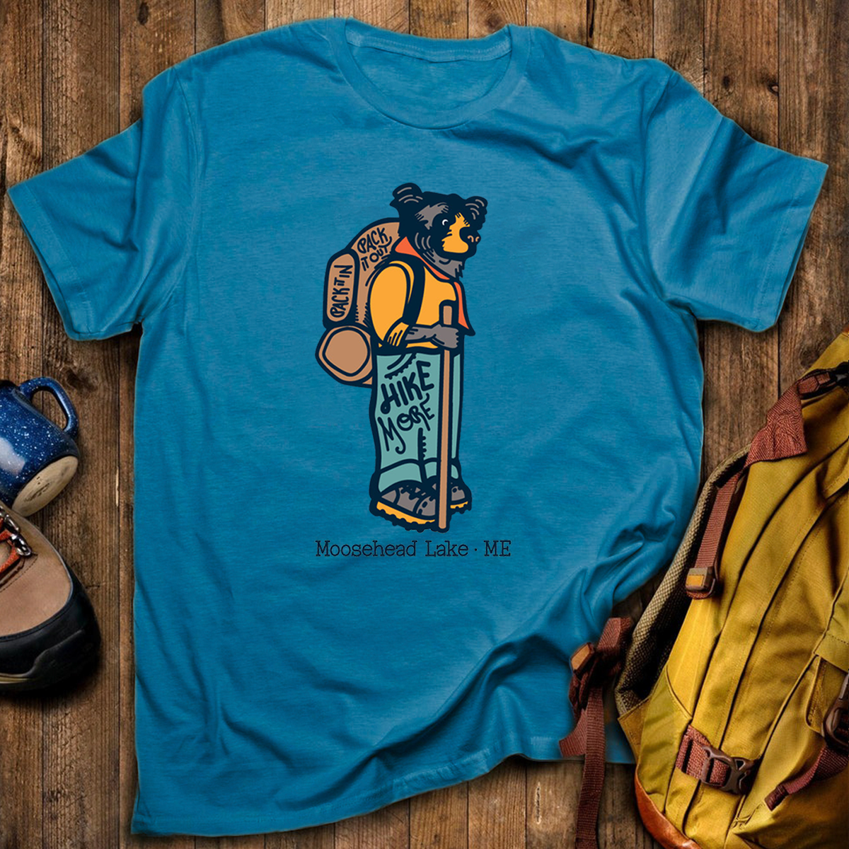 Hiking Bear Tee Cotton Classic T-Shirt